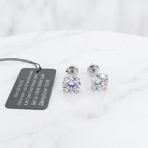 4.46ctw Lab-Grown Round Diamonds E/VS1 Stud Martini Earrings 14k White Gold